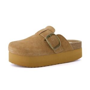 CUSHIONAIRE Granola 2 Suede Platform Clog